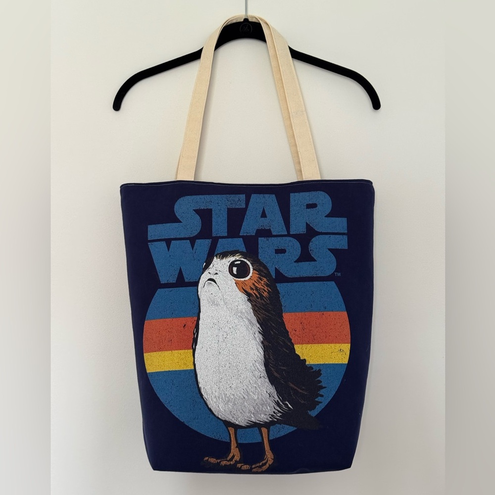 Star Wars Porg Blue Handmade Upcycled Lined Tote Bag